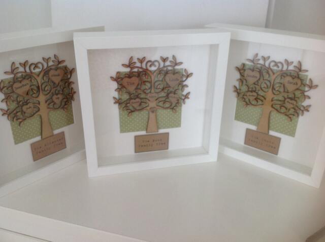 Family Tree, Keepsake Box Frame, Gift, New Home, Handmade Tree Grandmother, Generations, Pets, Unique Gift - image 1