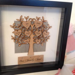 Family Tree, Keepsake Box Frame, Gift, New Home, Handmade Tree Grandmother, Generations, Pets, Unique Gift - thumbnail 2