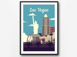 Las Vegas Retro Travel Poster Usa Vintage Wall Art Print - thumbnail 1