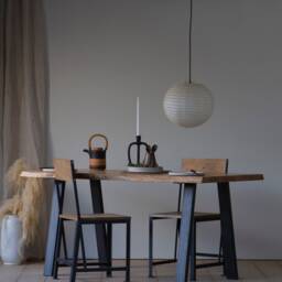 Konk ??? Waney-st??ng Table [Metal Legs] Bespoke Sizes Available Live Edge Oak Modern Industrial Kitchen Dining Table, Meeting & Boardroom - thumbnail 2