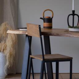 Konk ??? Waney-st??ng Table [Metal Legs] Bespoke Sizes Available Live Edge Oak Modern Industrial Kitchen Dining Table, Meeting & Boardroom - thumbnail 3