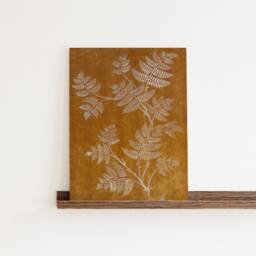 Vintage Rustic Textile Autumn Print, Burnt Orange Wall Art, Antique Fern Tapestry Printable, Botanical Pattern Poster, Fall Canvas, Art Gift - thumbnail 3