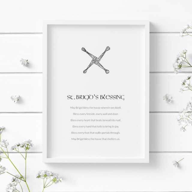 Prayer Of St. Brigid Print - Traditional Irish Home Blessing Inspirational Wall Art Housewarming Gift Unframed - image 1