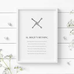Prayer Of St. Brigid Print - Traditional Irish Home Blessing Inspirational Wall Art Housewarming Gift Unframed