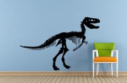 Dinosaur Ancient Reptile Animal Raptor T-Rex Skeleton Predator Window Or Wall Car Vinyl Peal & Stick Removable Sticker Decal L1501 - thumbnail 1