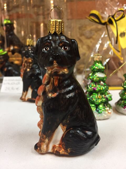 Tree Decoration Rottweiler With Sausage Chain, Christmas