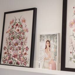 Medium Embroidered Artwork/Bespoke Embroidery Home Venue Decoration Custom Floral Design - thumbnail 2