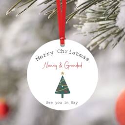 Personalised Pregnancy Announcement Bauble For Grandparents - Christmas Gift From Bump For Nanny Grandad Baby Tree Decoration - thumbnail 1