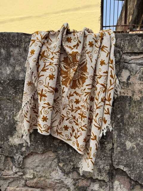 Boho Ethnic Suzani Cotton Tnt Decorative Throw Blanket For Living Room & Bedroom - image 1