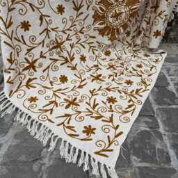 Boho Ethnic Suzani Cotton Tnt Decorative Throw Blanket For Living Room & Bedroom - thumbnail 3