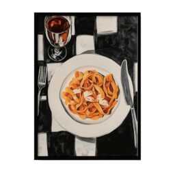 Spaghetti Pasta Print, Striped Food & Drink Poster, Wall Art, Kitchen Digital, Prints, A2, Cool Decor, Trendy Poster - thumbnail 2
