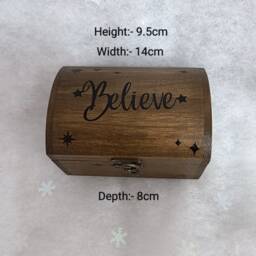 A Beautiful Large Magical Believe Bell in A Rustic Wooden Box For Stocking Filler/Christmas Eve Or Gift From Santa/Father Christmas - thumbnail 2