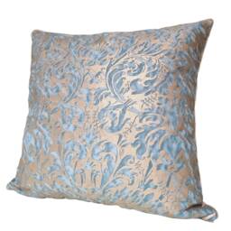 Throw Pillow Cushion Cover Fortuny Fabric Brilliant Blue & Silvery Gold Sevres Pattern - Made in Italy - thumbnail 4