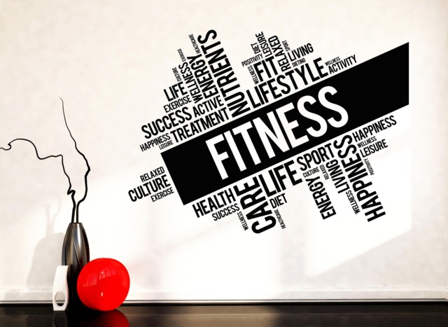 Wall Art Mural Decal Incentive Phrases Lifestyle Fitness Fit Health Care Decor - 2518Dz - image 1