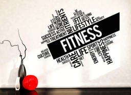 Wall Art Mural Decal Incentive Phrases Lifestyle Fitness Fit Health Care Decor - 2518Dz - thumbnail 1