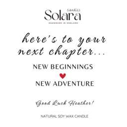 New Chapter Beginnings Gift, Personalised Scented Candle, Job Promotion Leaving Work Retiredment Good Luck For Colleague Friend - thumbnail 2