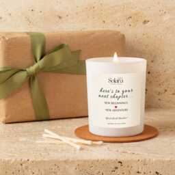 New Chapter Beginnings Gift, Personalised Scented Candle, Job Promotion Leaving Work Retiredment Good Luck For Colleague Friend - thumbnail 3