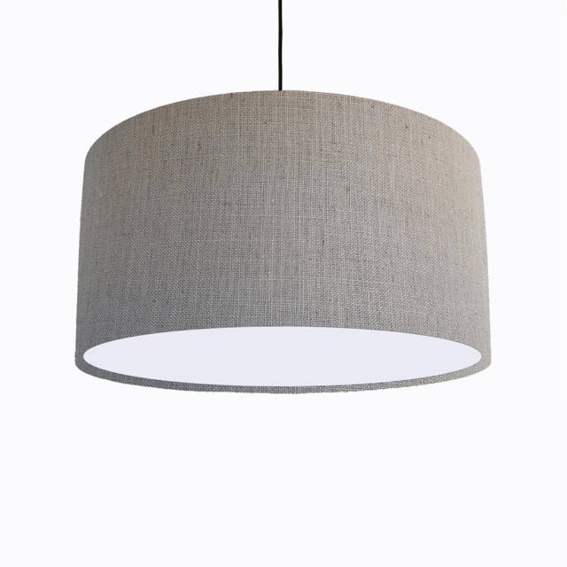 Dove Grey Lampshade in Linen With White Lining, Textured Large Plain Ceiling Lightshade - image 1