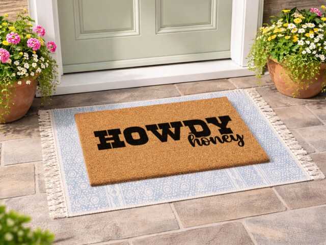 Howdy Honey Doormat - Custom Southern Welcome Rug Funny Western Home Decor - image 1