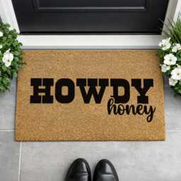 Howdy Honey Doormat - Custom Southern Welcome Rug Funny Western Home Decor - thumbnail 4