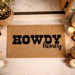 Howdy Honey Doormat - Custom Southern Welcome Rug Funny Western Home Decor - thumbnail 2