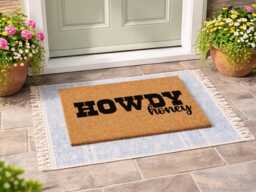 Howdy Honey Doormat - Custom Southern Welcome Rug Funny Western Home Decor - thumbnail 1