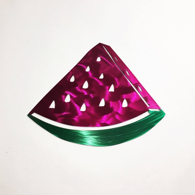Watermelon Metal Wall Art With 14Ga Steel, Two-Tone Translucent Powder Coat - image 1