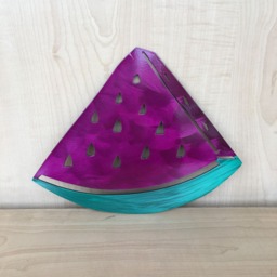 Watermelon Metal Wall Art With 14Ga Steel, Two-Tone Translucent Powder Coat - thumbnail 2