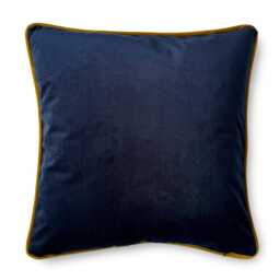 Celina Digby?? Luxury Designer Velvet Cushion Cover Pillow, Floral Design With Gold Piping, Four Seasons Summer, Navy Blue & Gold, in 2 Sizes - thumbnail 4