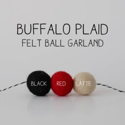 Buffalo Plaid Felt Ball Garland Rustic Christmas Holiday Decor - thumbnail 2