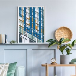 Centre Pompidou France Modern Architecture Art Print - Graphic Illustration Abstract Poster Minimalist Beaubourg - thumbnail 2