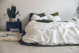 Ivory Linen Bedding Set Handmade Duvet Cover & Pillowcases - thumbnail 1