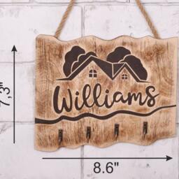Custom Wood Key Holder For Wall, Personalized Entryway Organizer - thumbnail 4