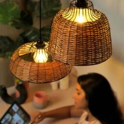 Willow Pendant Lamp Handmade Japanese Minimalist Chandelier - thumbnail 3