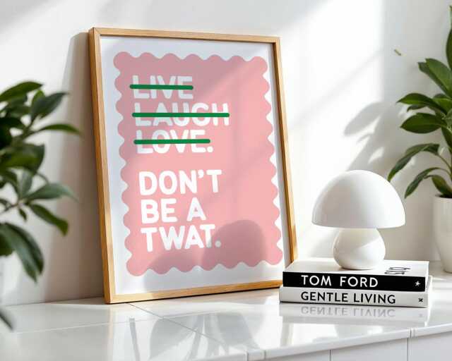 Funny Swearing Quote Print Live Laugh Love - Gallery Wall Art - image 1