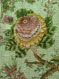 Indian Beige Color Handmade Floral Pattern Kantha Quilt, Bedspread Perfect Bed Matching Size-Multi - thumbnail 1