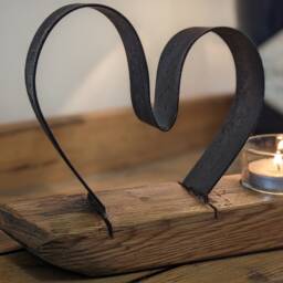 Whisky Barrel Hoop Heart Candle Holder - thumbnail 3