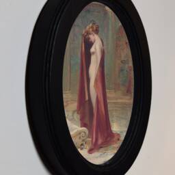 Black Oval Wooden Framed Classic Art Print, Luis Ricardo Falero A Beauty - thumbnail 2