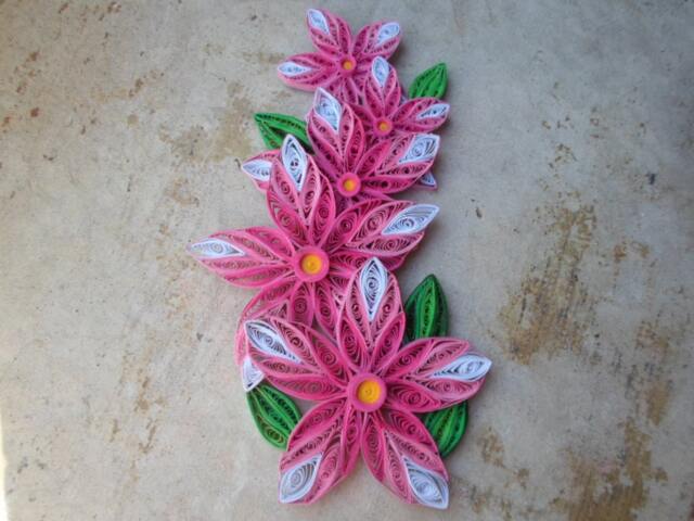 Pink Flower Quilling Wall Art Handmade Paper Decor - image 1