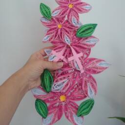 Pink Flower Quilling Wall Art Handmade Paper Decor - thumbnail 4