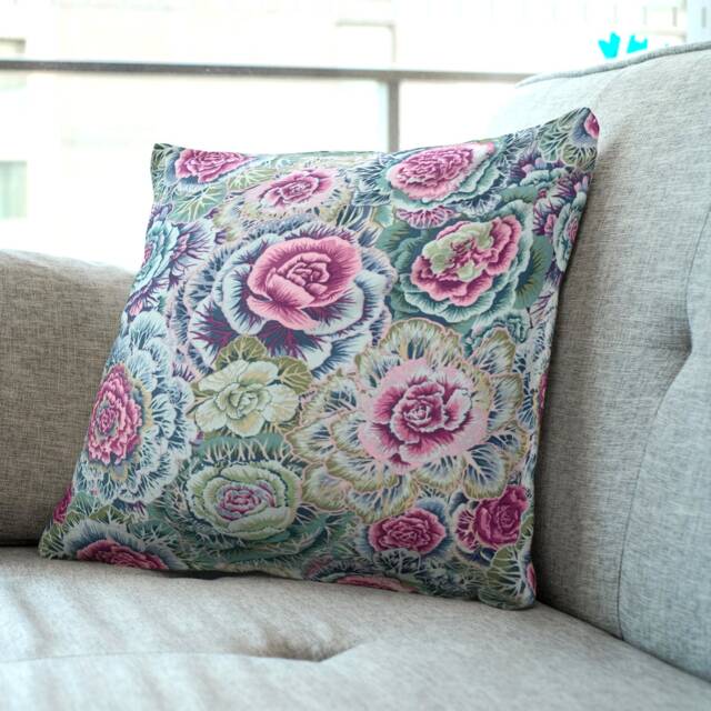 Blue/Green Floral Cushion Covers - Vibrant Abstract Throw Pillow 18 - image 1