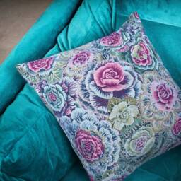 Blue/Green Floral Cushion Covers - Vibrant Abstract Throw Pillow 18 - thumbnail 2