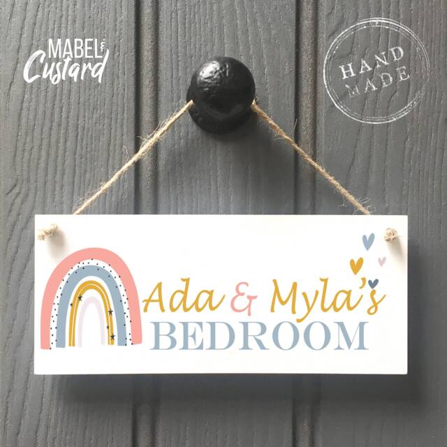 Personalised Bedroom Door Sign - Room Name Girls Boys - image 1