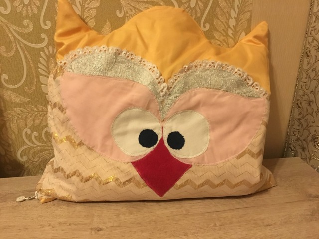 Owl Pillow Animal Print Kids Room Decor, Field Herbs Scented - image 1