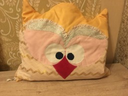 Owl Pillow Animal Print Kids Room Decor, Field Herbs Scented - thumbnail 1