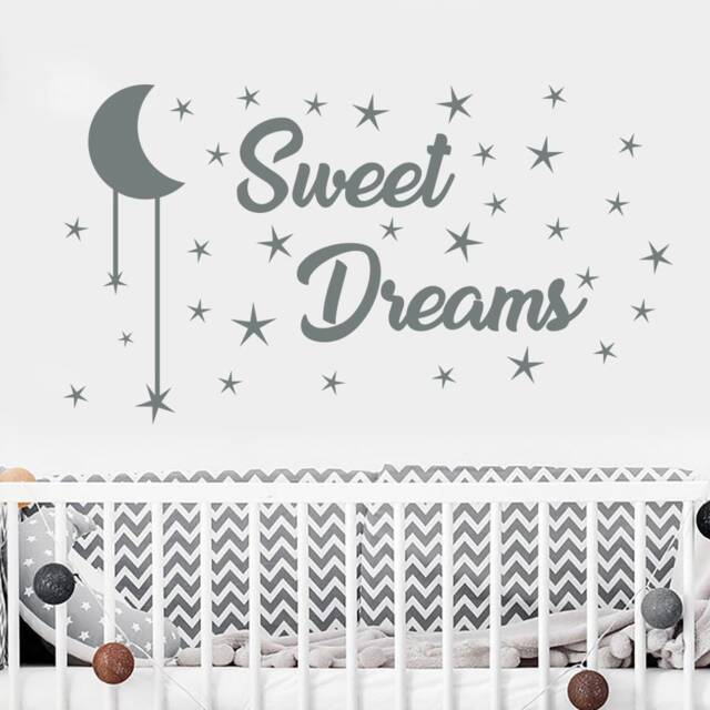 Sweet Dreams Nursery Wall Decal, Moon & Stars Sticker Ma257 - image 1