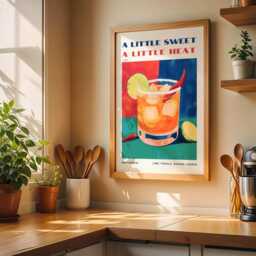 Spicy Margarita Print - Marg Wall Art, Cocktail Print, Bar Cart Decor, Kitchen Poster, Art - thumbnail 3