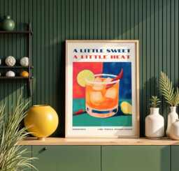 Spicy Margarita Print - Marg Wall Art, Cocktail Print, Bar Cart Decor, Kitchen Poster, Art - thumbnail 1