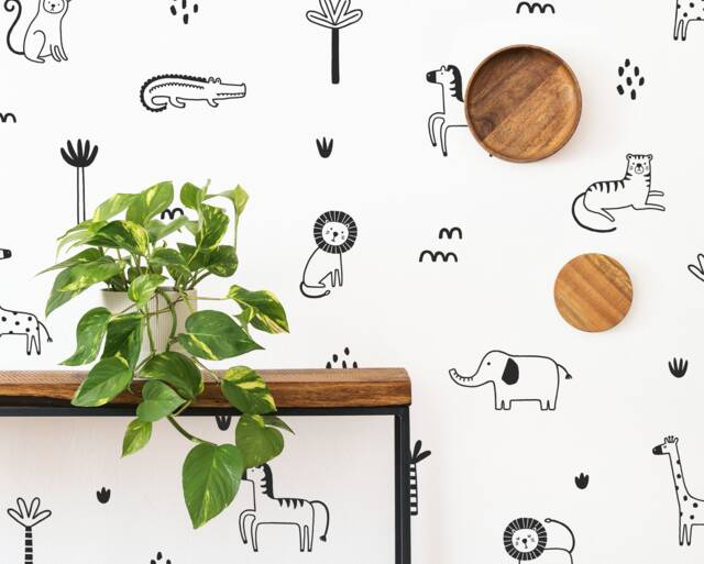 Jungle Animal Wall Decals - Safari Nursery Art, Removable Stickers, Kids Room Decor, Tropical Decor - image 1