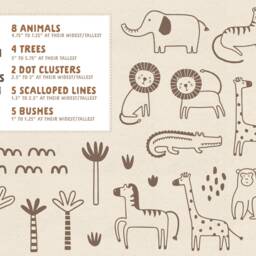 Jungle Animal Wall Decals - Safari Nursery Art, Removable Stickers, Kids Room Decor, Tropical Decor - thumbnail 2